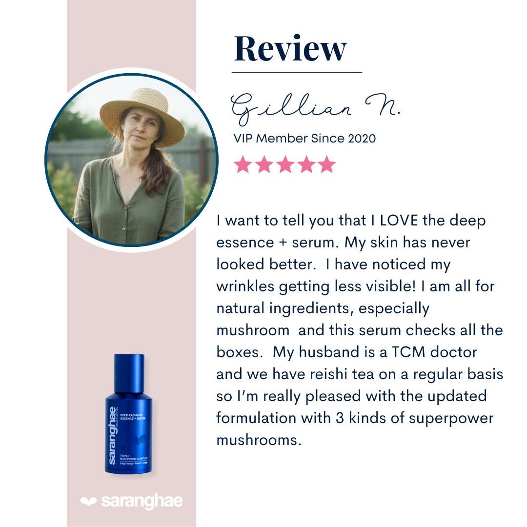 Deep Radiance Essence + Serum with Triple Mushroom Complex: Reishi + Chaga + Sang Hwang