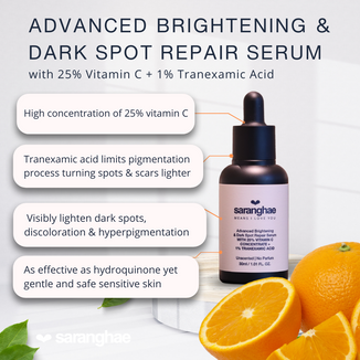 Advanced Brightening & Dark Spot Repair Serum with 25% Vitamin C + 1% Tranexamic Acid