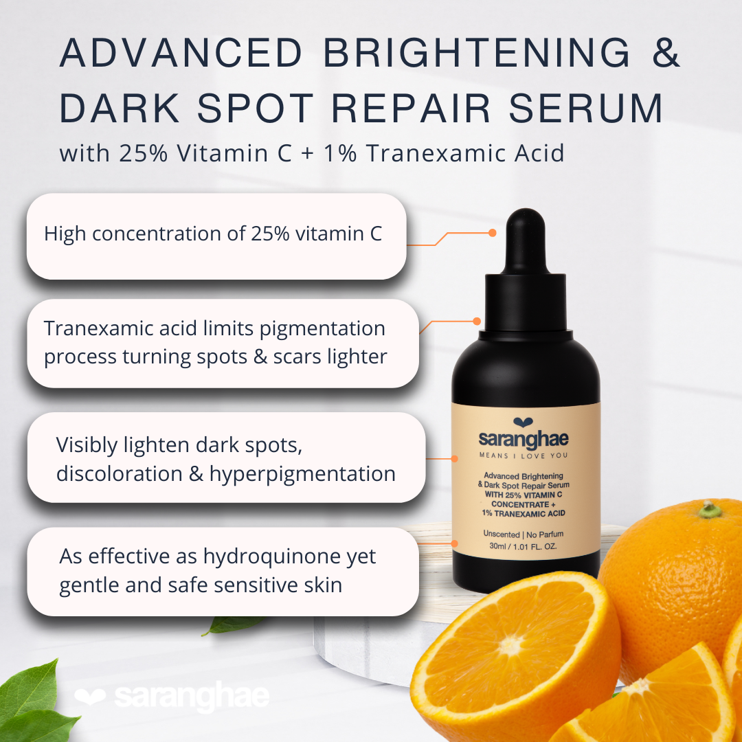 Advanced Brightening & Dark Spot Repair Serum with 25% Vitamin C + 1% Tranexamic Acid