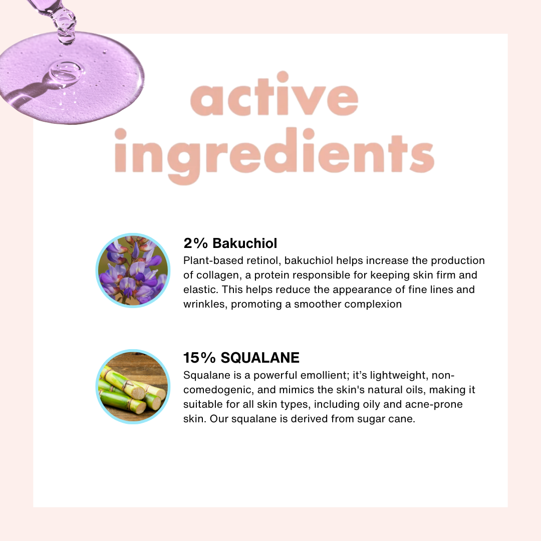 Saranghae Active Repair Vegan Retinol Alternative Serum with 2% Bakuchiol + 15% Squalane