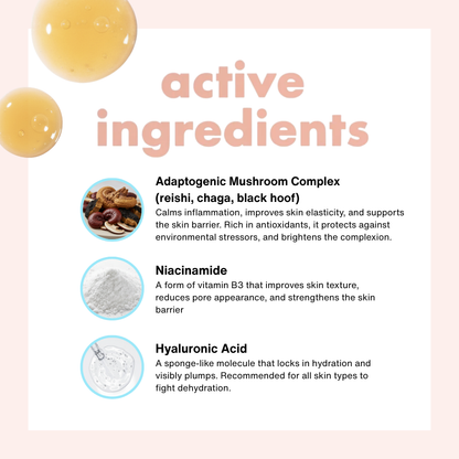 Deep Radiance Essence + Serum with Triple Mushroom Complex: Reishi + Chaga + Sang Hwang