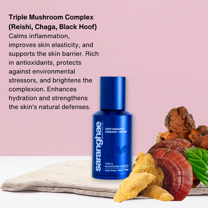 Deep Radiance Essence + Serum with Triple Mushroom Complex: Reishi + Chaga + Sang Hwang