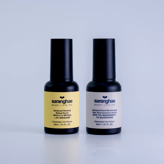 saranghae 0.1% retinal serum and 10% niacinamide serum